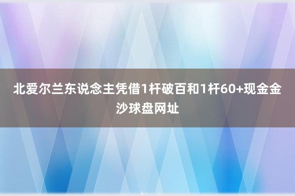 北爱尔兰东说念主凭借1杆破百和1杆60+现金金沙球盘网址