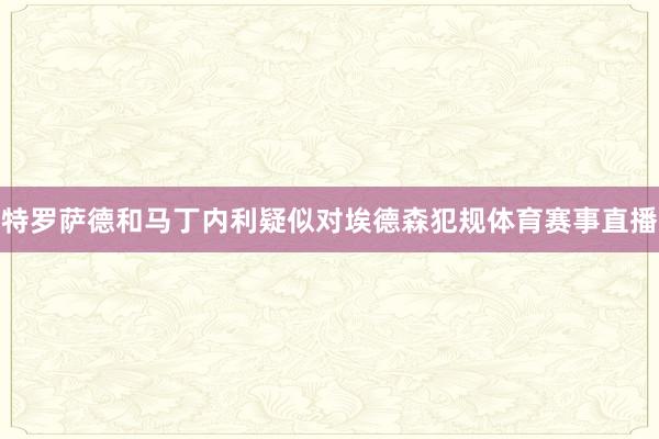 特罗萨德和马丁内利疑似对埃德森犯规体育赛事直播