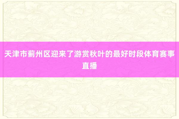 天津市蓟州区迎来了游赏秋叶的最好时段体育赛事直播