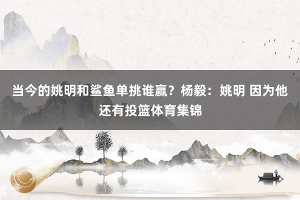 当今的姚明和鲨鱼单挑谁赢？杨毅：姚明 因为他还有投篮体育集锦